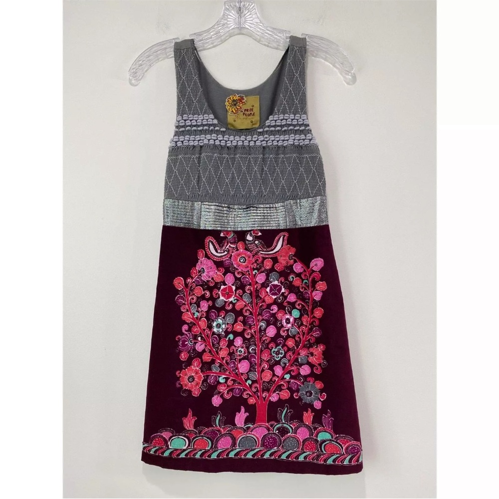 Free people birds of paradise velvet dress Sz 4